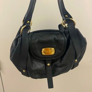 Michael Kors medium signature black leather shoulder bag